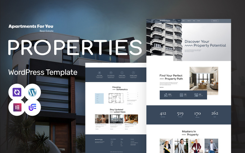Apartments For You - Property Sales And Rental WordPress Elementor Theme WordPress Theme