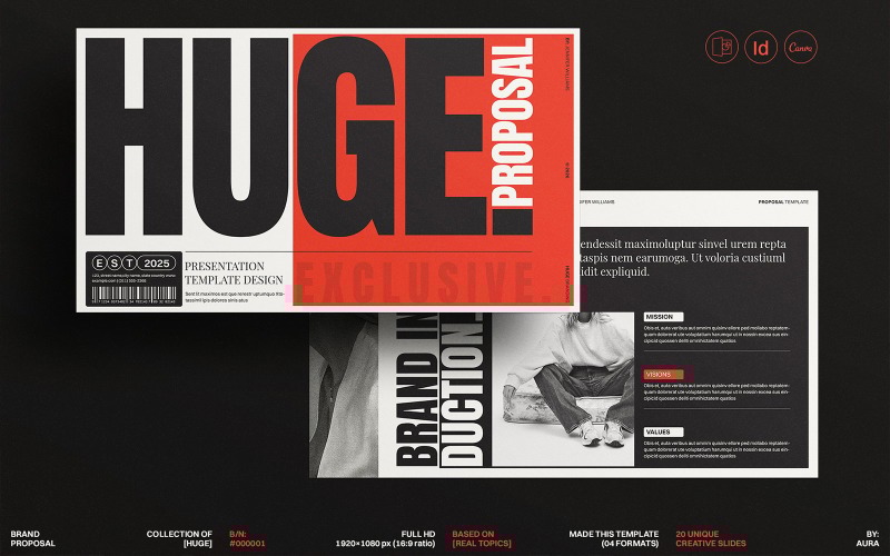 HUGE | Brand Proposal Presentation Template PowerPoint Template