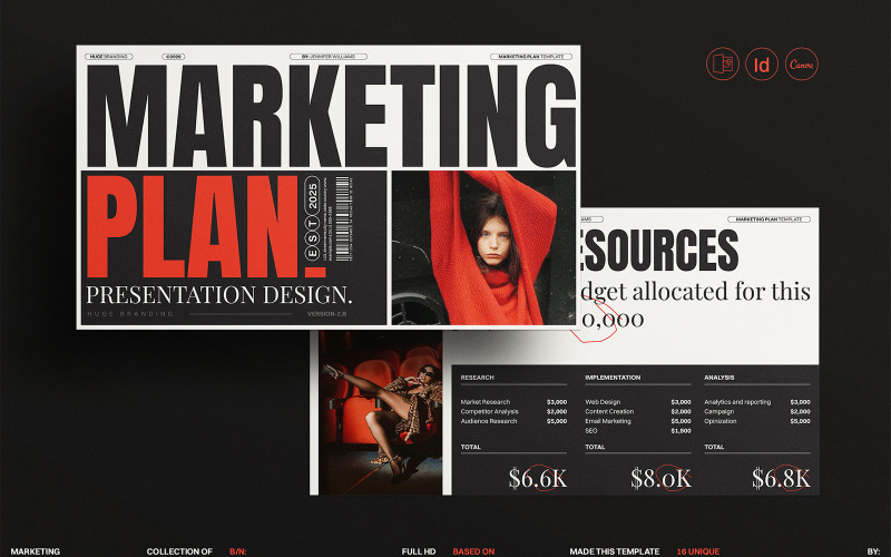 HUGE | Marketing Plan Template PowerPoint Template