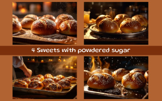 Sweets with powdered sugar