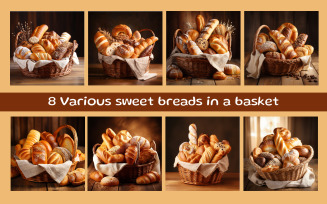 Various sweet breads in a basket