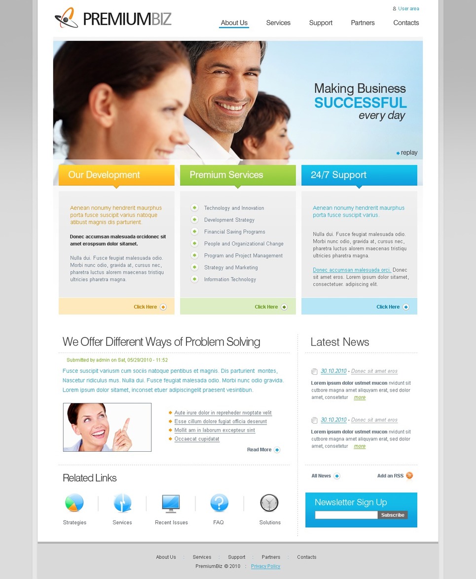Business PSD Template New Screenshots BIG