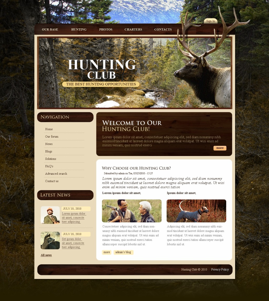 Hunting PSD Template #50342