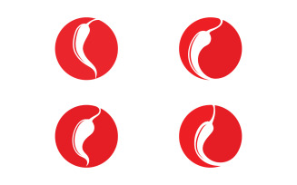 Hot Chili icon logo Template vector Illustration v.10