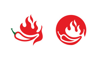 Hot Chili icon logo Template vector Illustration v.1