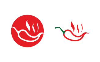 Hot Chili icon logo Template vector Illustration v.2