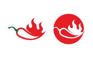 Hot Chili icon logo Template vector Illustration v.3