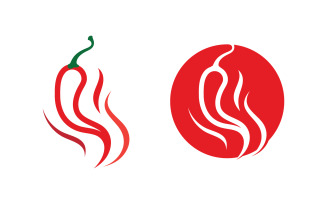 Hot Chili icon logo Template vector Illustration v.4