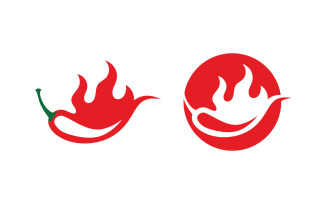 Hot Chili icon logo Template vector Illustration v.5
