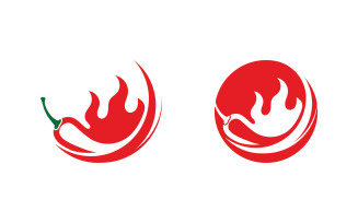Hot Chili icon logo Template vector Illustration v.7