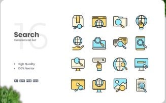 16 Search Icon Color Collection