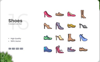 16 Shoes Icon Color Collection
