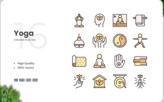 16 Yoga Icon Color Collection