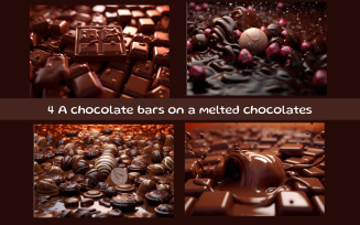 A chocolate bars on a melted chocolates