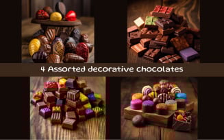 Assorted decorative chocolates AI image