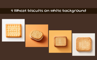 Wheat biscuits on white background
