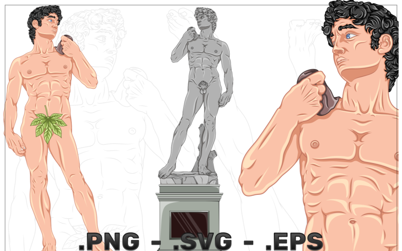 David sculpture Michelangelo renaissance art Vector Graphic