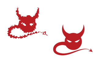 Devil Horns Vector icon illustration design template v.13