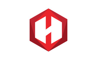 H Logo Hexagon illustration Icon Vector Template v.5