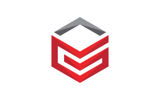 M Logo Hexagon illustration Icon Vector Template v.5