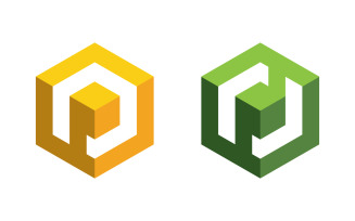 P Logo Hexagon illustration Icon Vector Template v.5