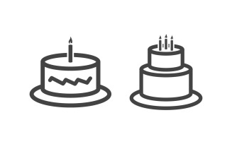 Cake sweety Vector icon design illustration v.12
