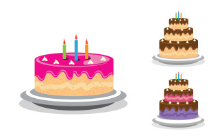 Cake sweety Vector icon design illustration v.5