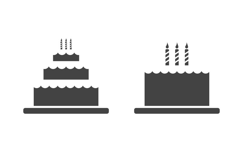 Cake sweety Vector icon design illustration v.8 Logo Template