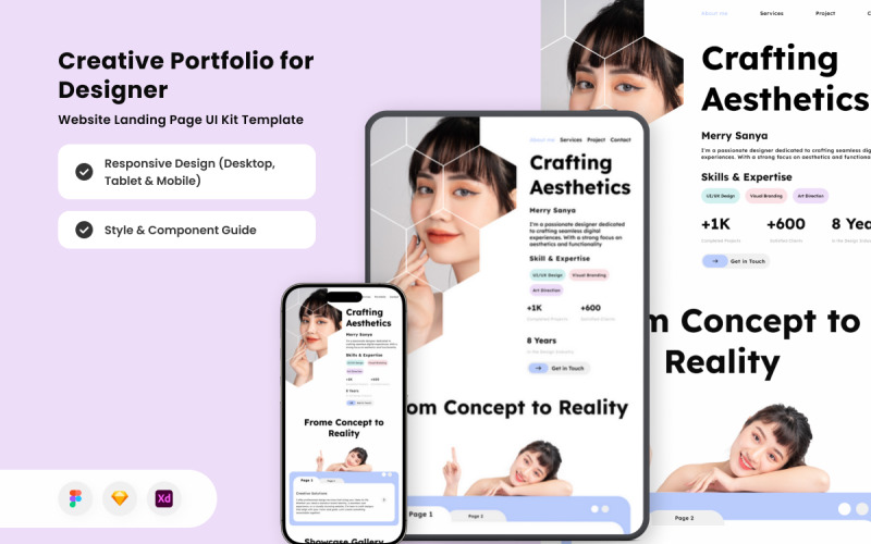 Merry Sanya - Expressive Portfolio Landing Page UI Element