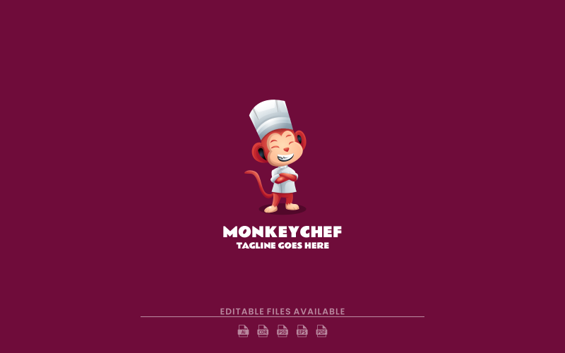 Monkey Chef Gradient Colorful Logo Logo Template