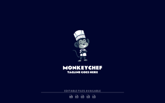 Monkey Chef Simple Mascot Logo
