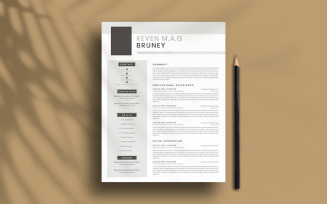 Professional resume template in Adobe Illustrator and Microsoft Word