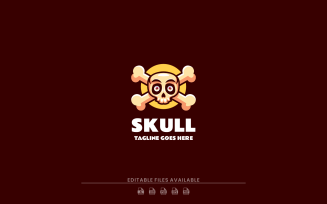 Skull Simple Mascot Logo 55