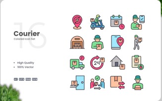 16 Courier Icon Color Collection