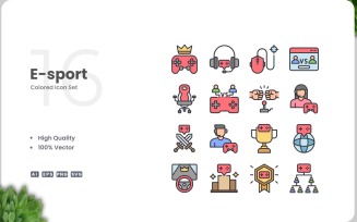 16 E-sport Icon Color Set