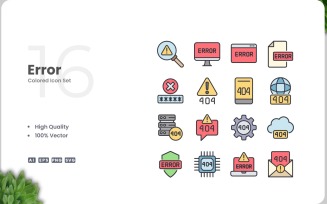16 Error Icon Color Collection
