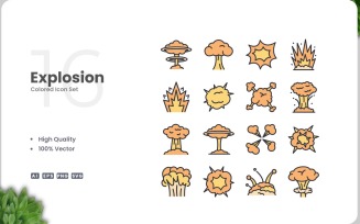 16 Explosion Icon Color Set