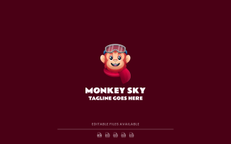 Monkey Sky Simple Mascot Logo