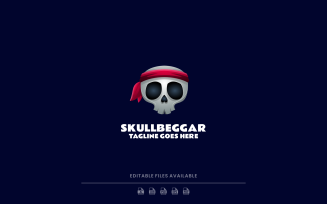 Skull Beggar Gradient Colorful Logo