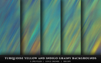Turquoise Yellow and Indigo Grainy Texture Backgrounds