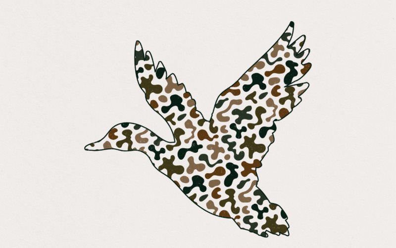 Camo Flying Mallard Duck PNG, Duck Hunting Sublimation, Hunting Season PNG, Mallard Duck PNG, DTG Illustration