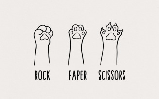Cat Paw PNG, Rock Paper Scissors, Funny Cat, Gift for Cat Lovers, png for POD, Pet Animal Paw,