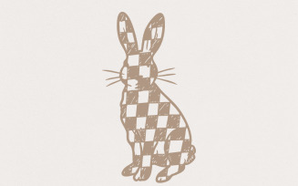 Checkered Grunge Easter Bunny PNG, Distressed Sublimation File, Retro Easter T-Shirt Design, Funny