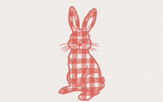 Checkered Grunge Easter Bunny PNG, Distressed Sublimation File, Retro Easter T-Shirt, Funny Easter