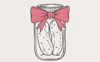 Coquette Pickle PNG, Pickle Lover Art, Cherry Bow PNG, Soft Girl Era, Pink Bow, Aesthetic Decor,