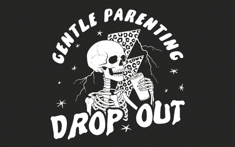Gentle Parenting Drop Out Png, Sublimation Design Downloads, Retro Mama Png, Grunge Png, Nana Illustration