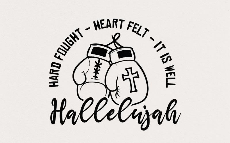 Hard Fought Hallelujah PNG, Faith Digital Design, Religious Art, Jesus PNG, God Inspirational Art, Illustration