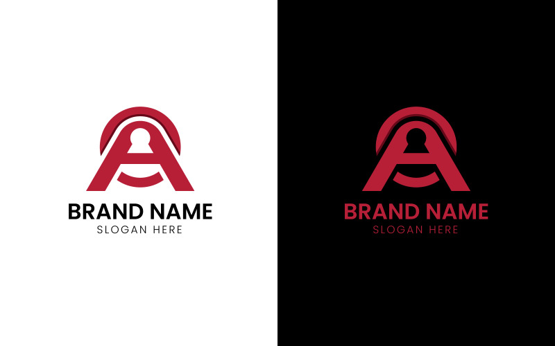 Letter A key hole security company logo Logo Template