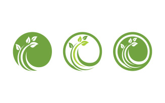 Organic Leaf Logo nature Healthy vegan concept illustration v.1