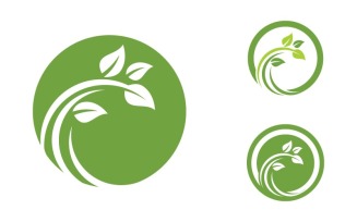 Organic Leaf Logo nature Healthy vegan concept illustration v.2